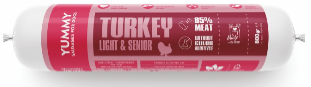 Yummy Turkey Light & Senior σαλάμι σκύλου – μαγειρεμένο στον ατμό σε αποστειρωτή στους 120°C
